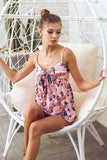 BiBi Floral Printed Jersey Knit with Tie Ribbon Front - Trendsi - Flyclothing LLC