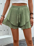 Tied Layered High Waist Shorts - Trendsi - Flyclothing LLC