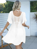 Openwork Flutter Sleeve Cover-Up Dress - Trendsi - Flyclothing LLC