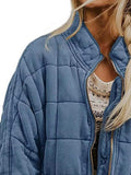 Full Size Zip Up Quilted Bomber Jacket Plus Size - Trendsi - Flyclothing LLC