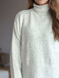 Side Slit Turtleneck Long Sleeve Sweater - Trendsi - Flyclothing LLC