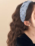 Star Braided Wide Denim Headband - Trendsi - Flyclothing LLC