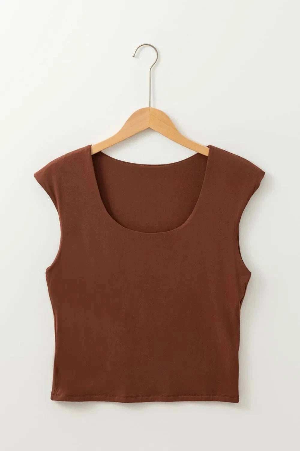 Round Neck Slim Cap Sleeve Top - Trendsi - Flyclothing LLC