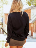 Halloween Ghost Bow Sequin Patched Drop Shoulder Sweatshirt - Trendsi - Flyclothing LLC