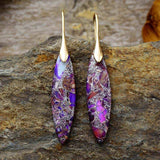 Copper Natural Stone Geometric Shape Earrings - Trendsi - Flyclothing LLC