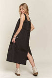 ADORA Drawstring Slit Back Cargo Dress - Trendsi - Flyclothing LLC