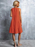Tiered Round Neck Sleeveless Mini Tank Dress - Trendsi - Flyclothing LLC