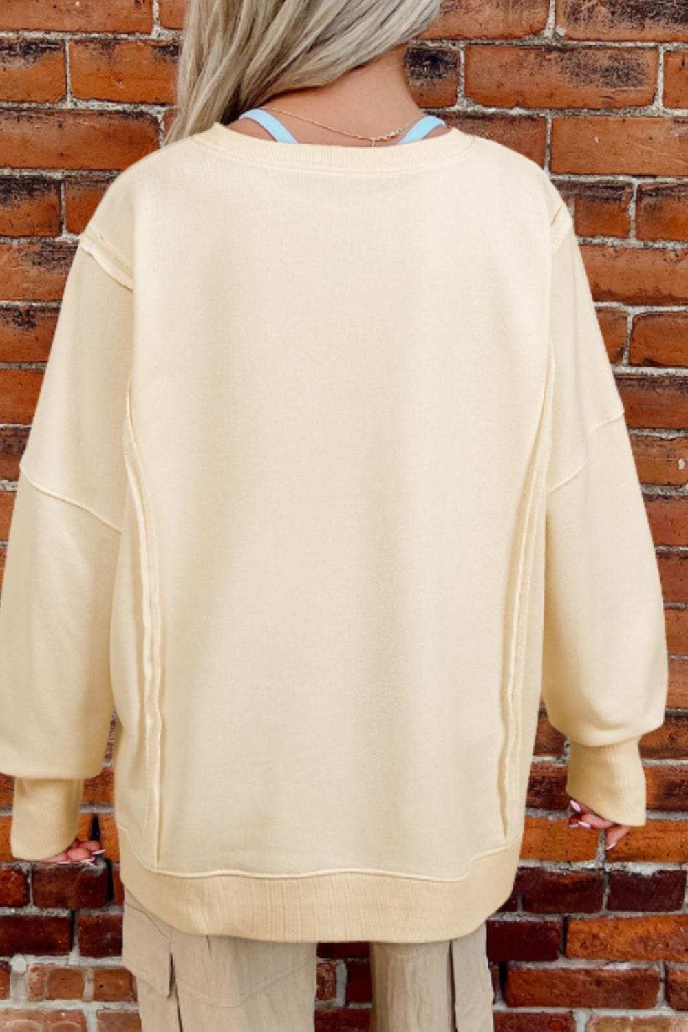 LOVE Patch Round Neck Sweater - Trendsi - Flyclothing LLC