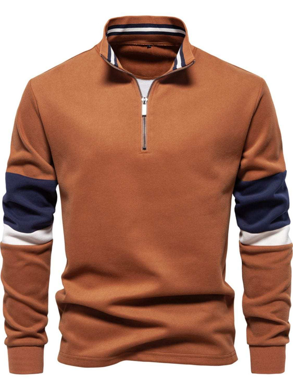 Men's Color Block Long Sleeve Polo - Trendsi - Flyclothing LLC