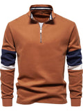 Men's Color Block Long Sleeve Polo - Trendsi - Flyclothing LLC