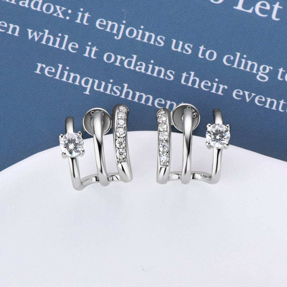 Moissanite 925 Sterling Silver Earrings - Trendsi - Flyclothing LLC