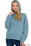Zenana Drawstring Relaxed Fit Fleece Hoodie - Trendsi - Flyclothing LLC