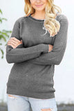 Round Neck Raglan Sleeve Sweater - Trendsi - Flyclothing LLC