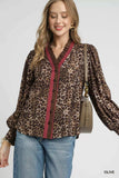 Umgee Ruffle Trim Leopard Print Shirt - Trendsi - Flyclothing LLC