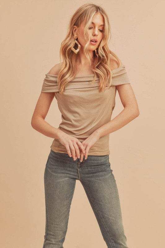 Aemi + Co Off-Shoulder Short Sleeve Top - Trendsi - Flyclothing LLC
