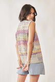Davi & Dani Multi Color Crochet Sleeveless Knit Vest Top - Trendsi - Flyclothing LLC