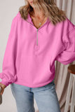 Pocketed Half Zip Dropped Shoulder Hoodie - Trendsi - Flyclothing LLC
