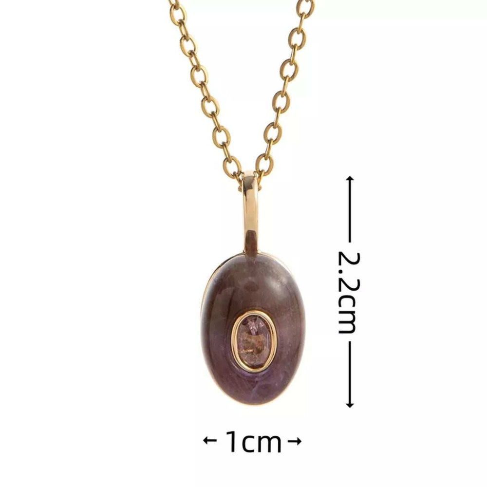 Natural Stone Pendant Necklace - Trendsi - Flyclothing LLC
