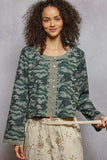 POL Camouflage Print Long Sleeve Top - Trendsi - Flyclothing LLC