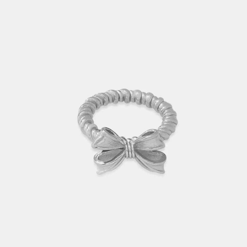 Twisted Titanium Steel Bow Ring - Trendsi - Flyclothing LLC
