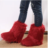 Faux Fur Winter Boots - Trendsi - Flyclothing LLC
