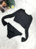 Round Neck Long Sleeve Top and Brief Swim Set - Trendsi - Flyclothing LLC
