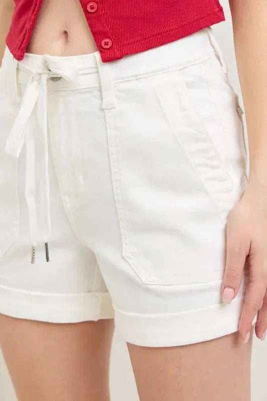 Judy Blue High Waist Cuff Denim Shorts - Trendsi - Flyclothing LLC