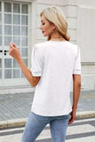 Round Neck Short Sleeve T-Shirt - Trendsi - Flyclothing LLC