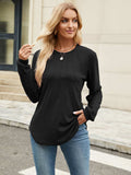 Round Neck Long Sleeve T-Shirt - Trendsi - Flyclothing LLC