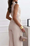 Surplice Sleeveless Wide Leg Jumpsuit - Trendsi - Flyclothing LLC