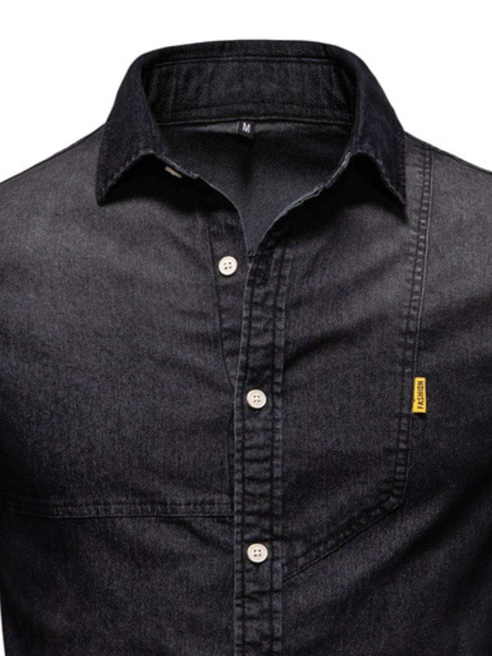 Men's Button Down Collared Neck Denim Shirt - Trendsi - Flyclothing LLC