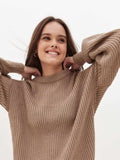 Round Neck Long Sleeve Sweater - Trendsi - Flyclothing LLC