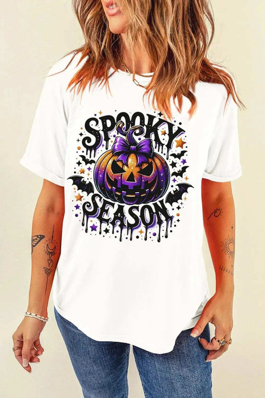 Full Size Jack-O'-Lantern Graphic Round Neck Short Sleeve T-Shirt - Trendsi - Flyclothing LLC