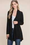 BOMBOM Open Front Long Sleeve Cardigan - Trendsi - Flyclothing LLC