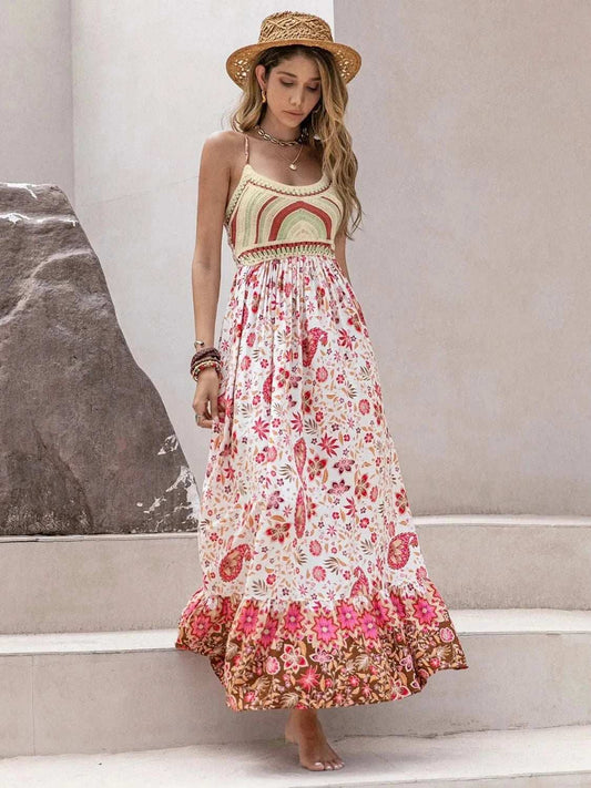 Printed Scoop Neck Cami Dress - Trendsi - Flyclothing LLC
