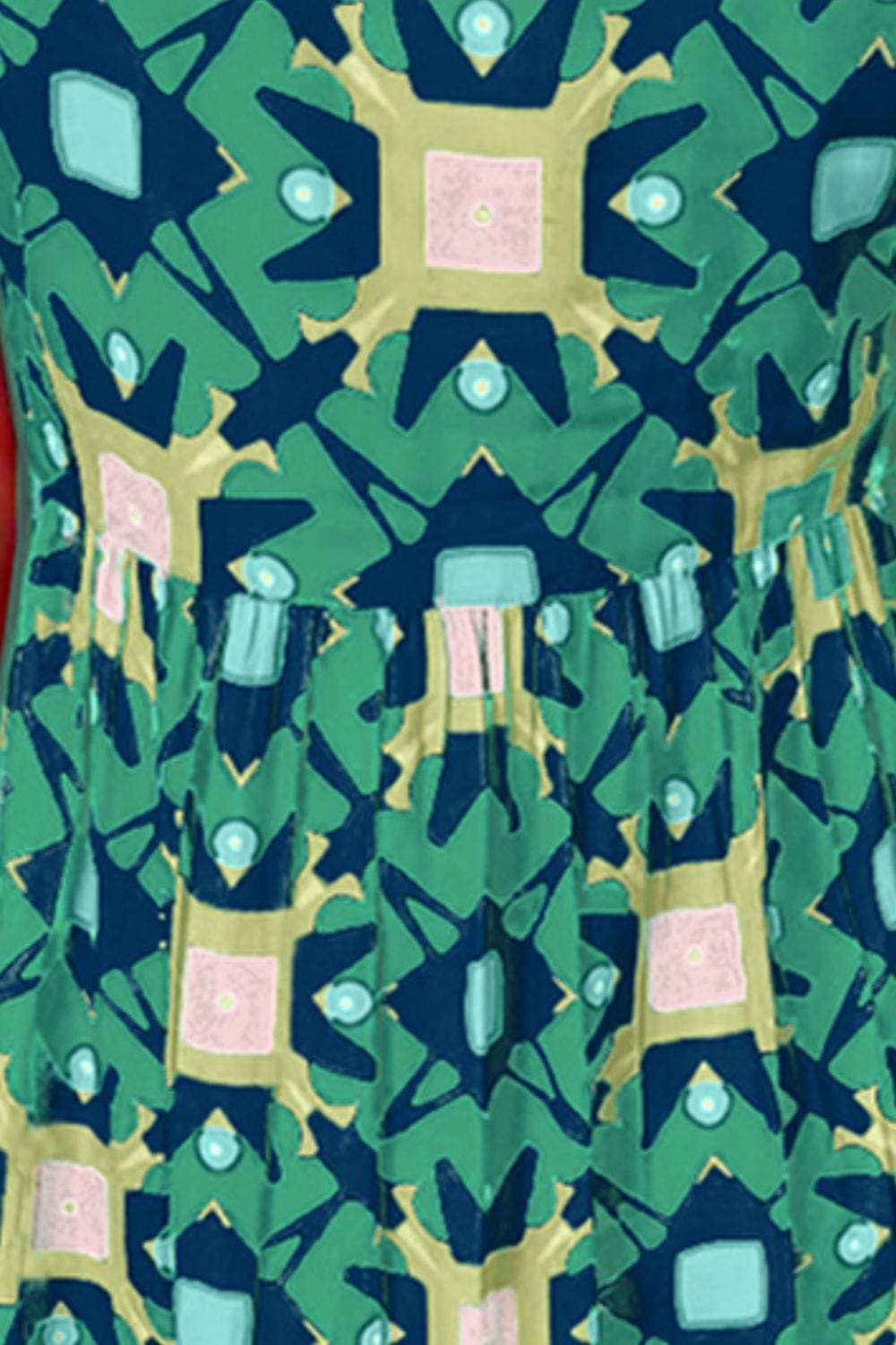 Printed Notched Cap Sleeve Dress - Trendsi - Flyclothing LLC