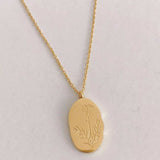 18K Gold-Plated Engraved Pendant Necklace - Trendsi - Flyclothing LLC