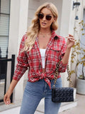 Plaid Button Up Long Sleeve Shirt - Trendsi - Flyclothing LLC