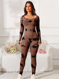 Scoop Neck Long Sleeve Active Jumpsuit - Trendsi - Flyclothing LLC