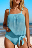 Square Neck Spaghetti Strap Tankini Set - Trendsi - Flyclothing LLC