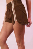 VERY J Striped Trim Detail Activewear Shorts - Trendsi - Flyclothing LLC