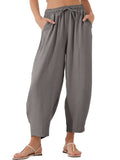 Full Size Drawstring Cropped Jogger Pants Plus Size - Trendsi - Flyclothing LLC