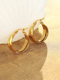 18K Gold-Plated Titanium Steel Huggie Earrings - Trendsi - Flyclothing LLC