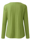 Decorative Button Round Neck Long Sleeve Top - Trendsi - Flyclothing LLC