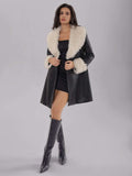 Fuzzy Long Sleeve Longline Coat - Trendsi - Flyclothing LLC