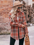 Plaid Button-Down Long Sleeve Shirt - Trendsi - Flyclothing LLC