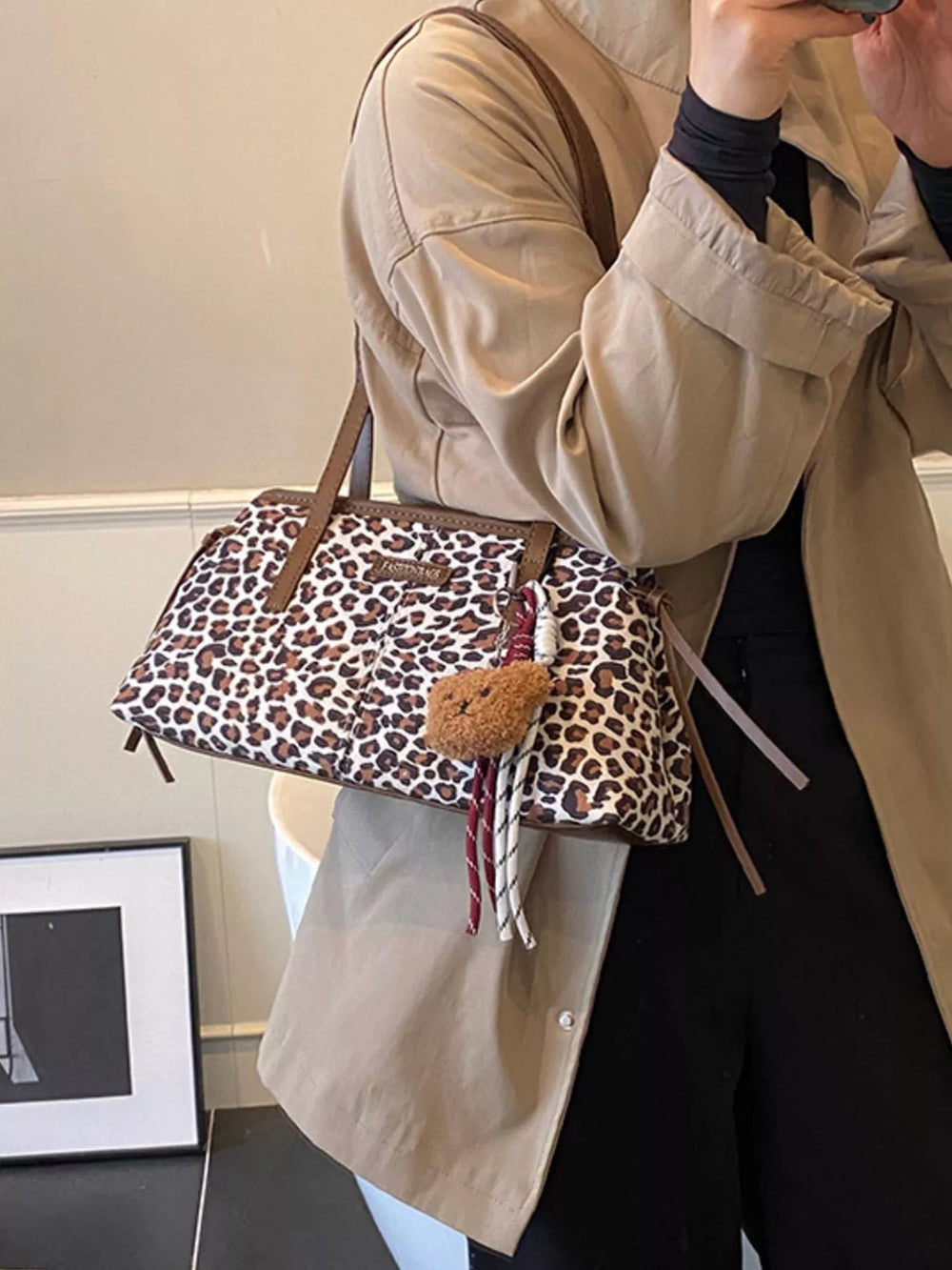Leopard Adjustable Strap Shoulder Bag - Trendsi - Flyclothing LLC