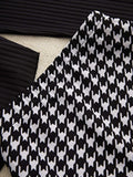 Off-Shoulder Long Sleeve Top and Houndstooth Skirt Set - Trendsi - Flyclothing LLC
