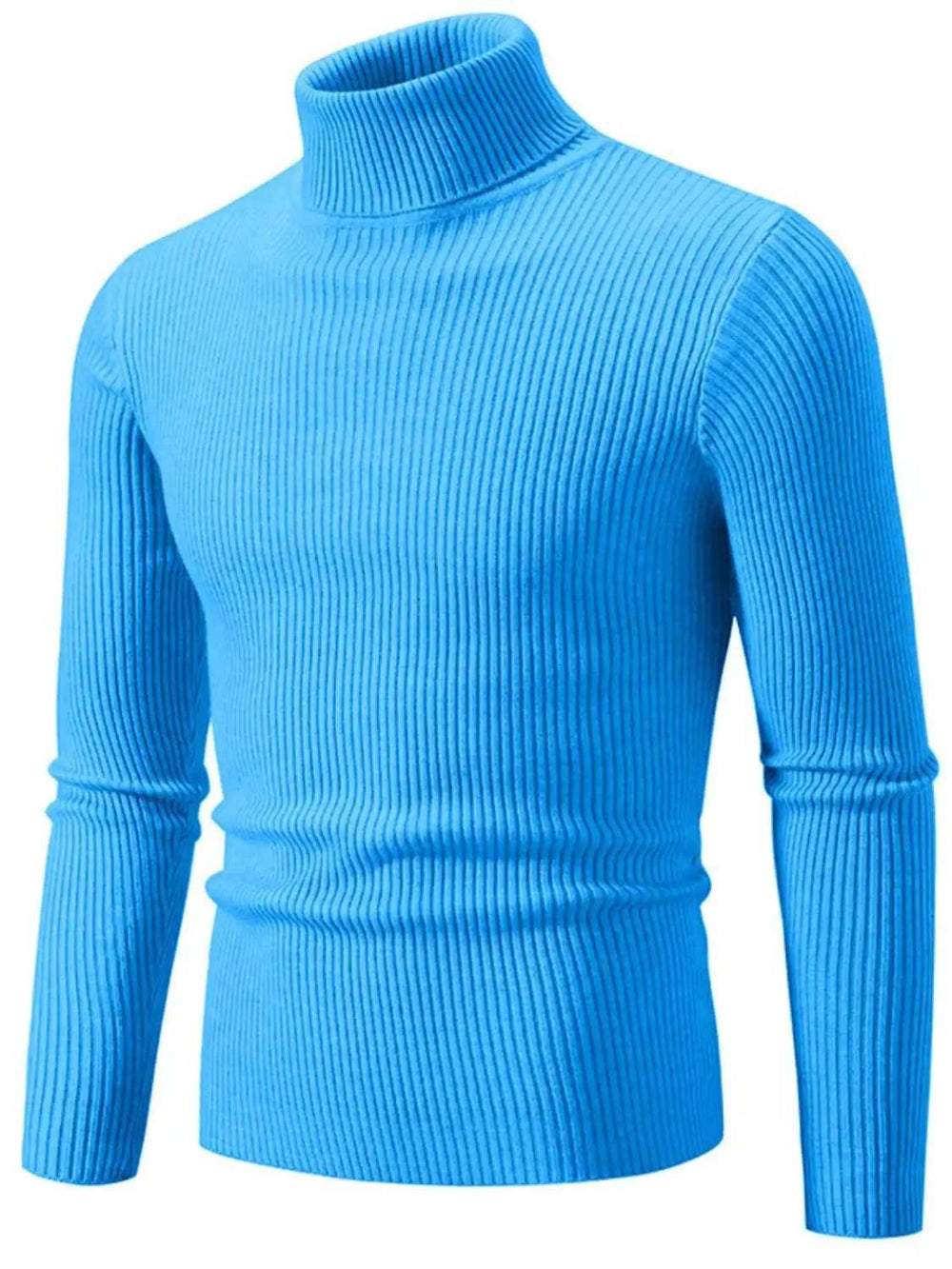 Men's Turtleneck Long Sleeve Ribbed Sweater - Trendsi - Flyclothing LLC