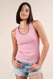 VERY J Blanket Style Sleeveless Knit Tank - Trendsi - Flyclothing LLC